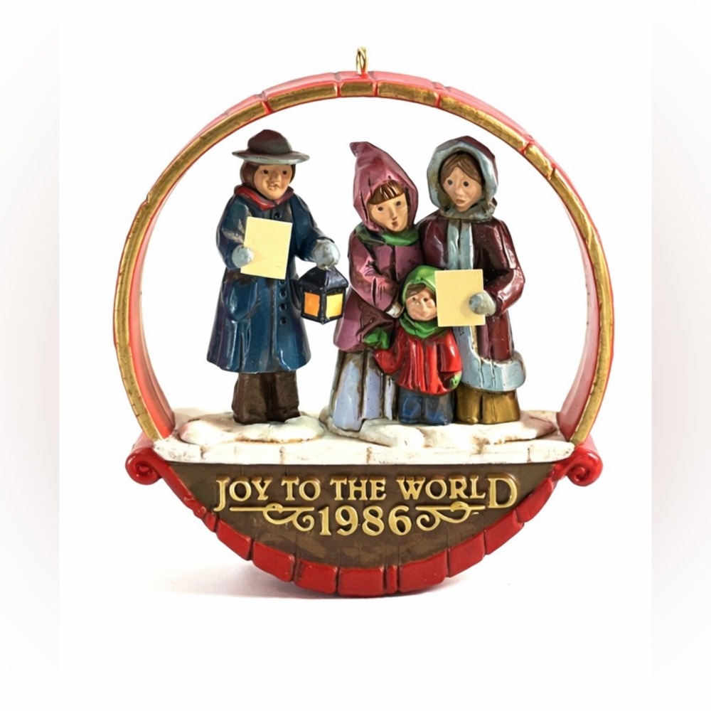 1986 Hallmark Christmas Ornament Joyful Carolers Joy To The World 3” - Picture 2 of 6